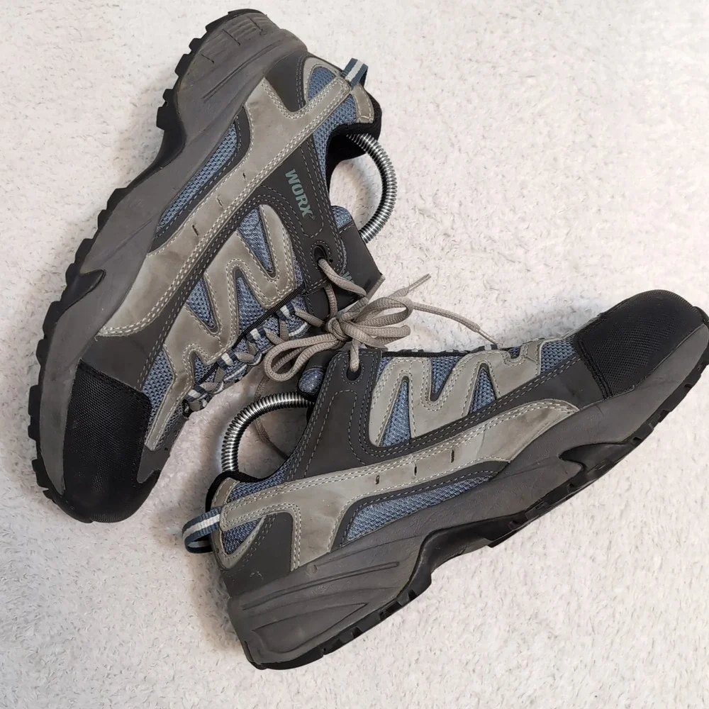 Worx‎ Steel Toe Shoes Red Wing Gray/Blue Womens 10M ASTM F 2413-11 Steel Toe